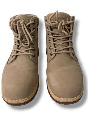 ANJOUFEMME Combat Hiking Boots Women’s 9 Beige Knit Collar Chunky Lug Sole